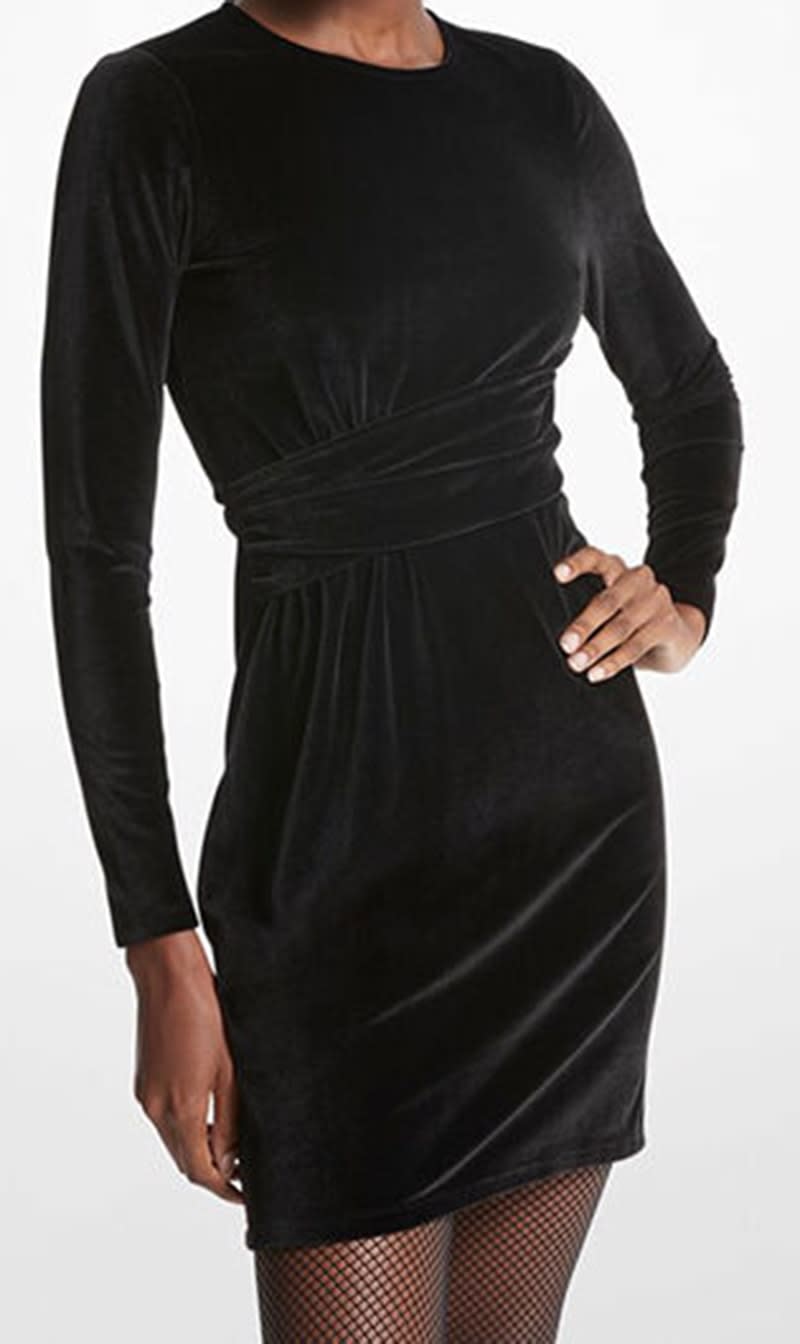 

Michael Kors Black Velvet Mini Dress for Women | The Deal Outlet