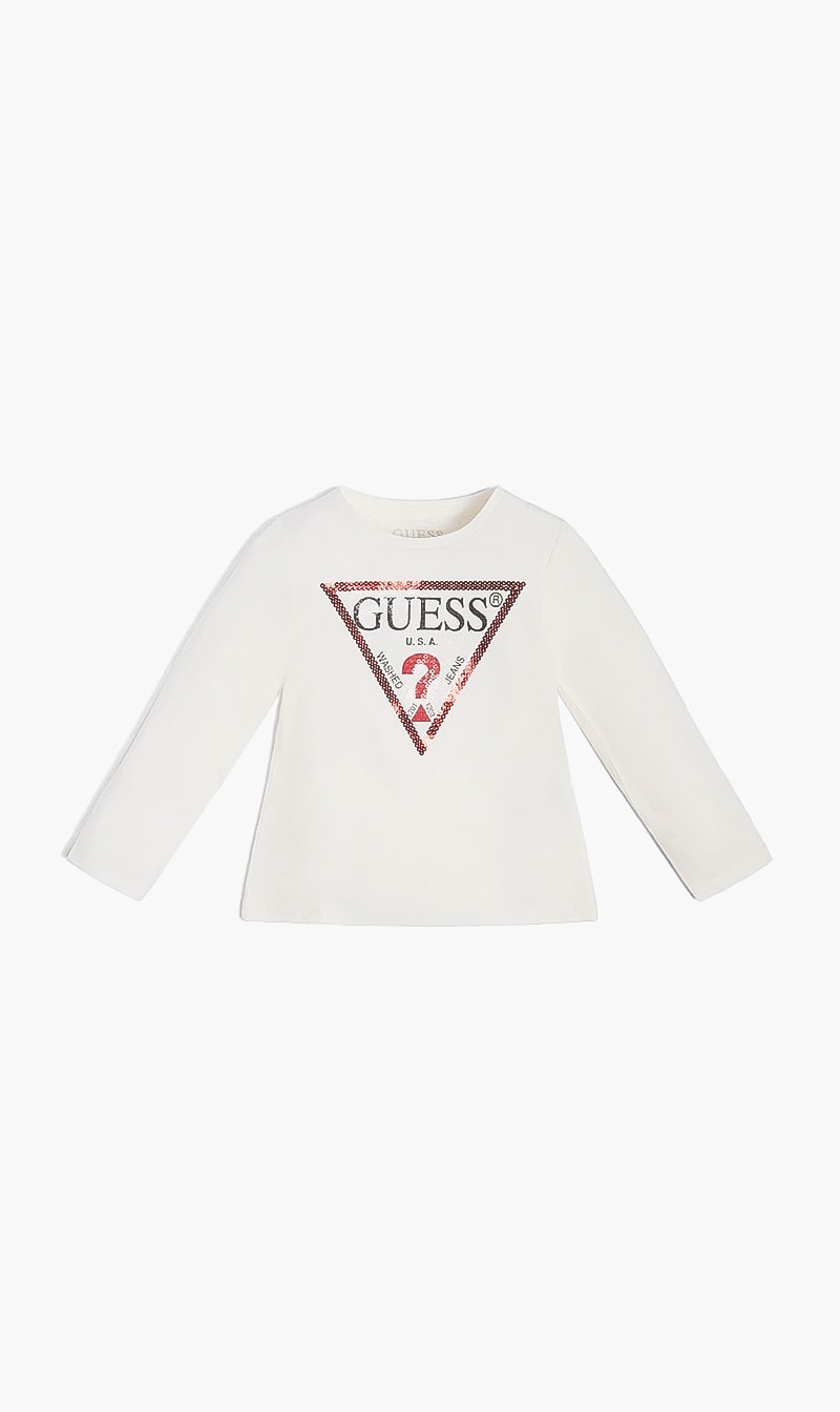 

Guess logo long sleeve tshirt | the deal outlet, White