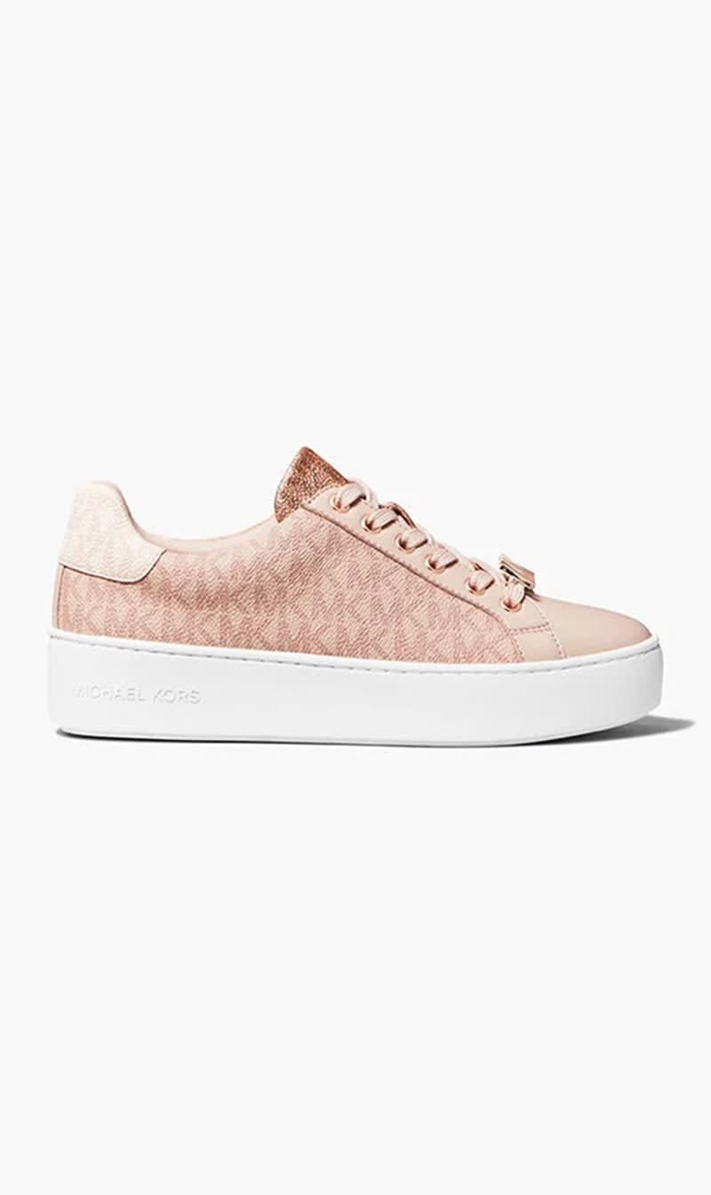 

Michael Kors Pink Color Block Logo Sneaker for Women | The Deal Outlet