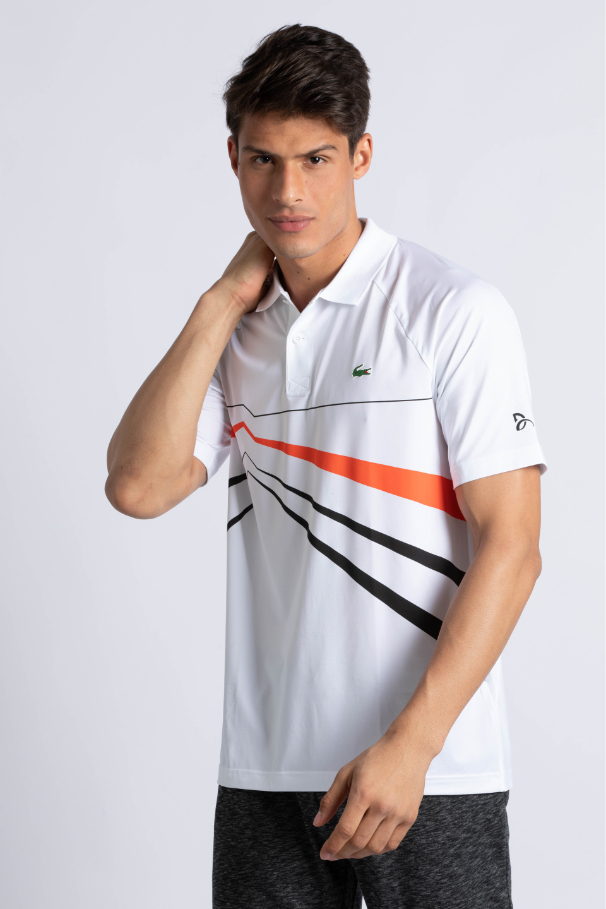 

Graphic Print Tech Stretch Polo Shirt, White