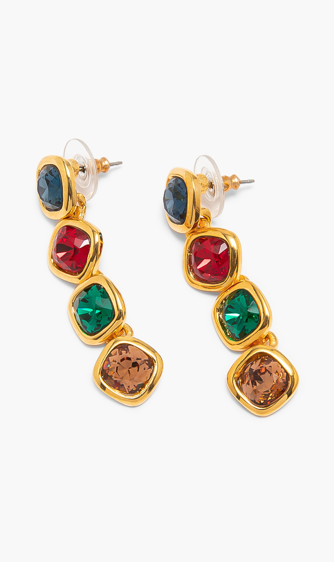 

Kenneth Jay Lane Jet Gemstones Drop Post Earring