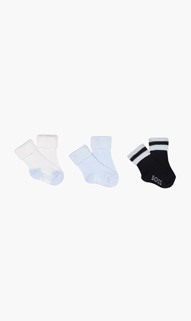 

Boss Blue Multi-coloured Logo Socks , 3 Piece Set | The Deal Outlet