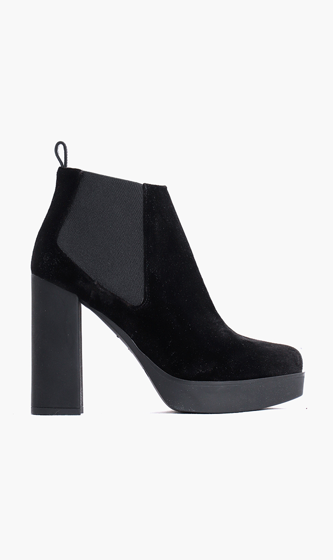 

Pollini Velvet Platform Ankle Boots