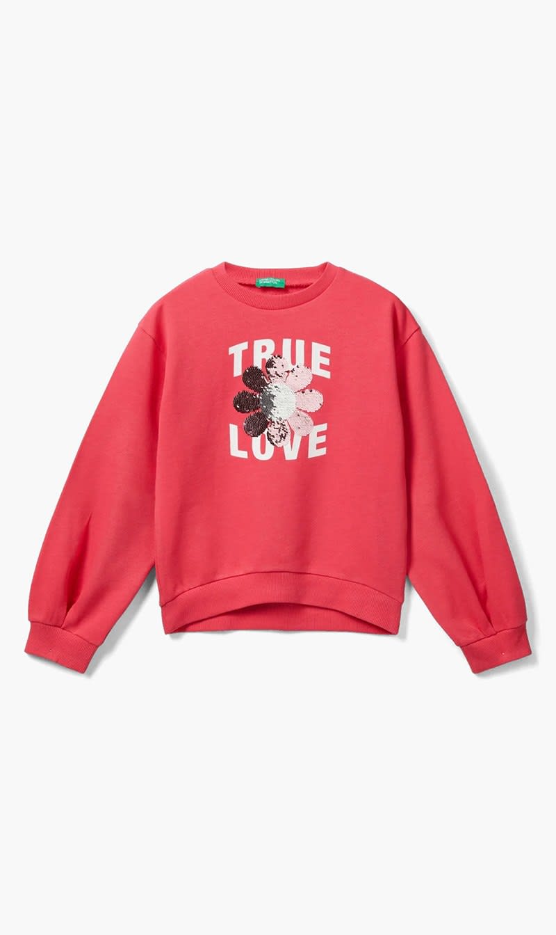 United Colors Of Benetton Pink Reversible Sequin Sweatshirt for Girls