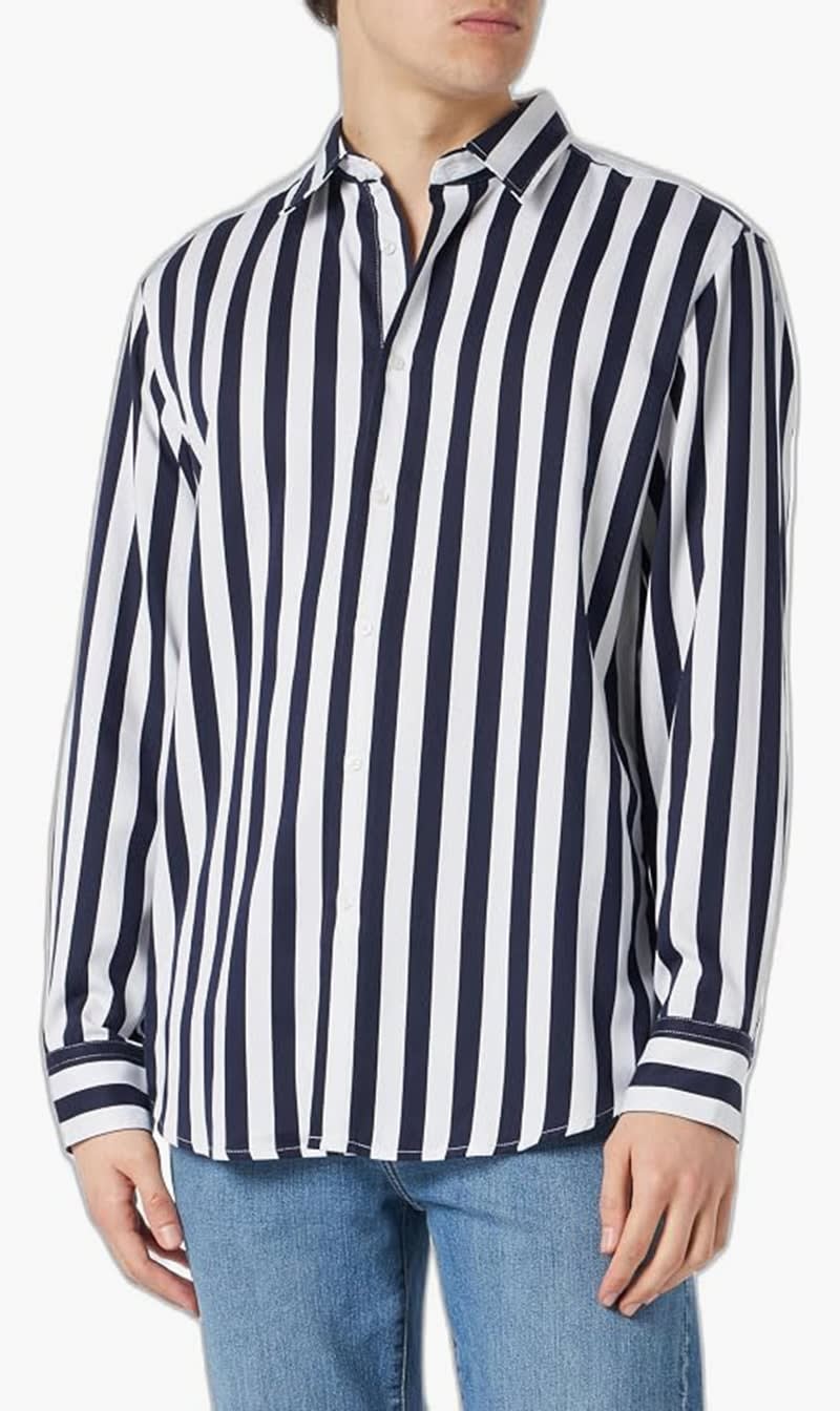 Blue United Colors Of Benetton Green Striped Shirt for Men