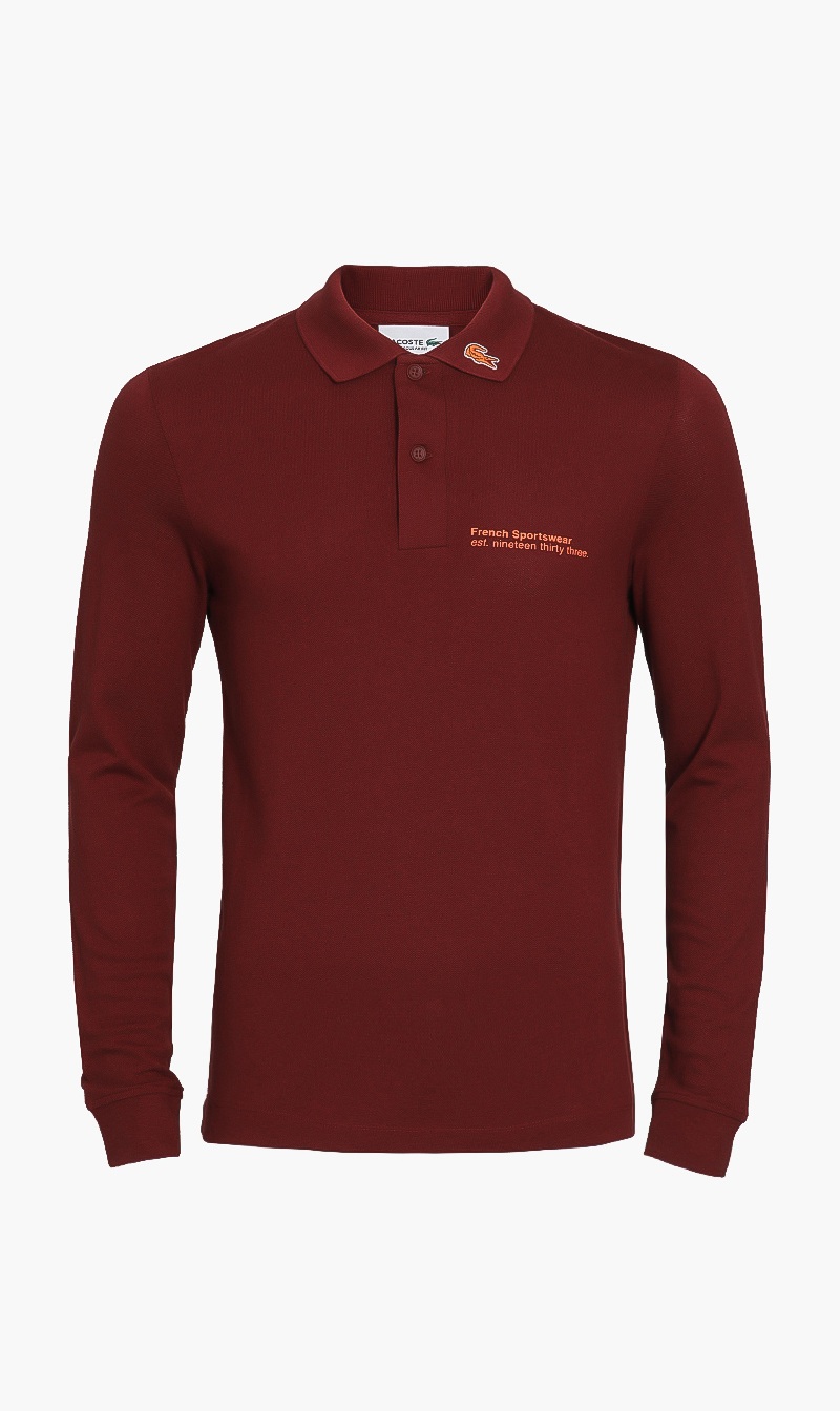 

Lacoste Red Regular Fit Long Sleeves Polo for Men | The Deal Outlet