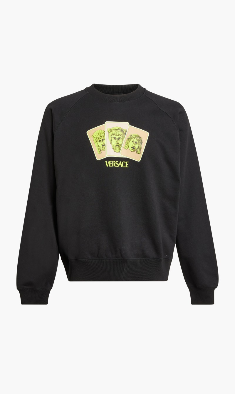 

Sweatshirt Non-gauze Fleece Fabric + Masks Print, Black