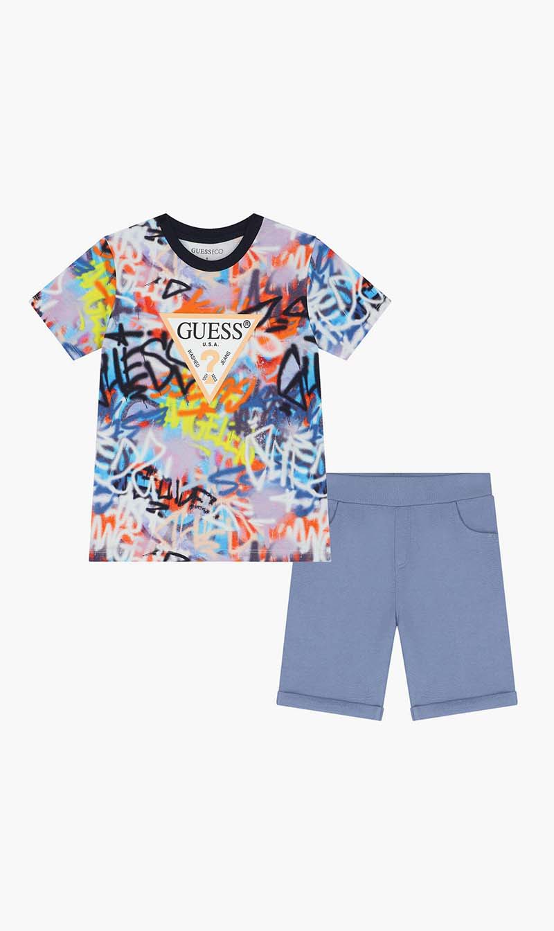 

Guess Multi-color Set Ss T-shirt+active Shorts for Boys | The Deal Outlet
