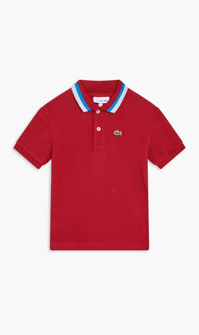 

Lacoste Red Short Sleeved Ribbed Collar Shirt for Boys | The Deal Outlet