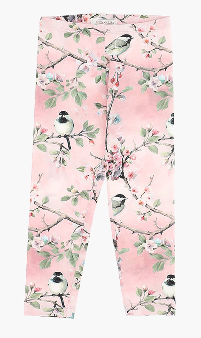 

Floral Print Leggings, Pink