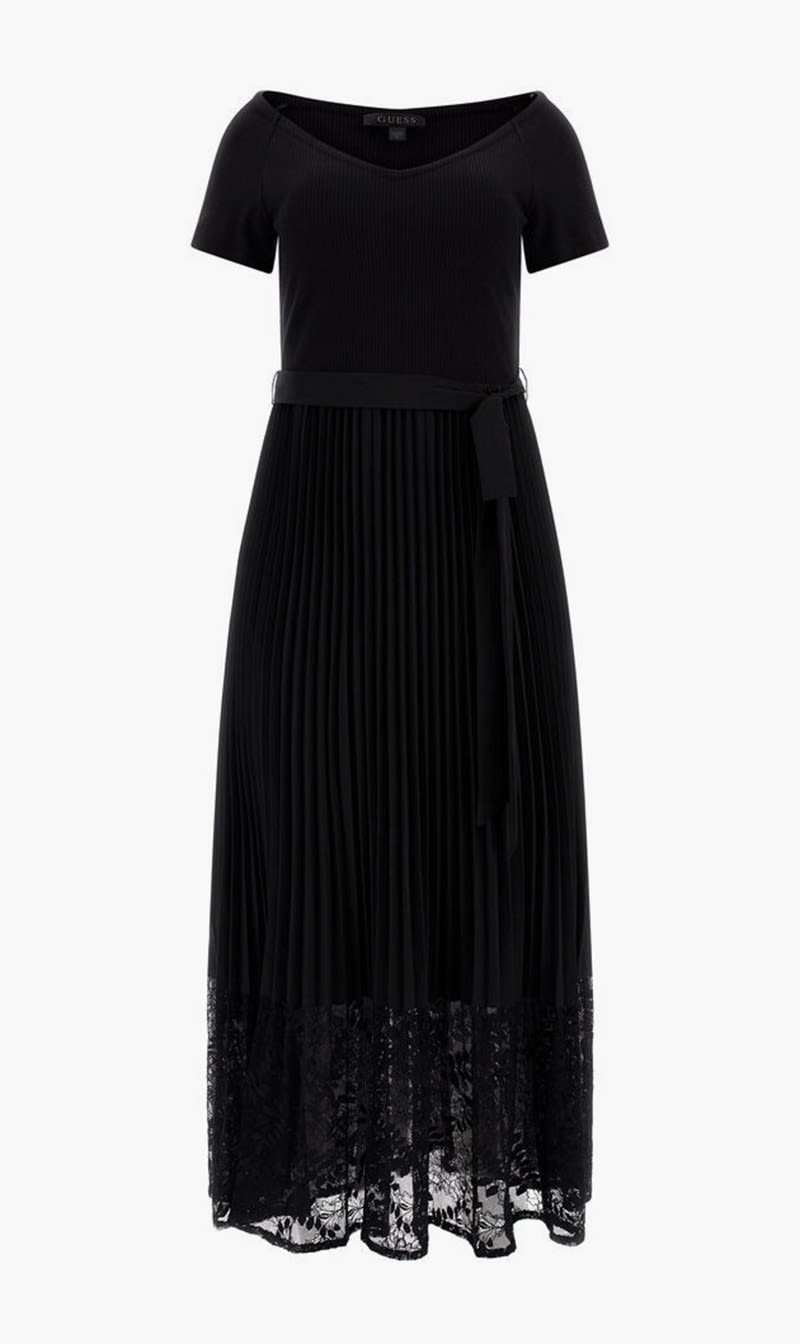 

Guess Black Off Shldr Tiana Dress for Women | The Deal Outlet
