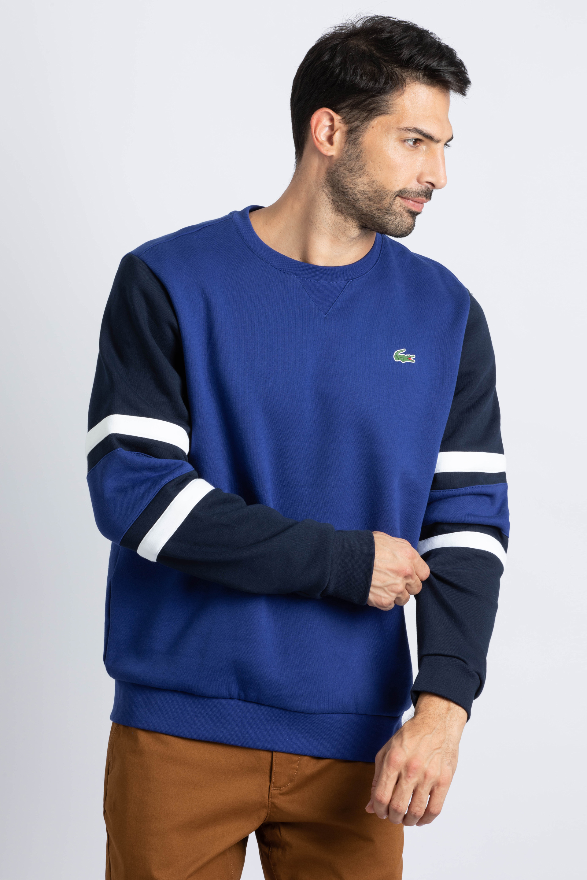 

Lacoste Striped Sleeves Fleece Sweatshirt