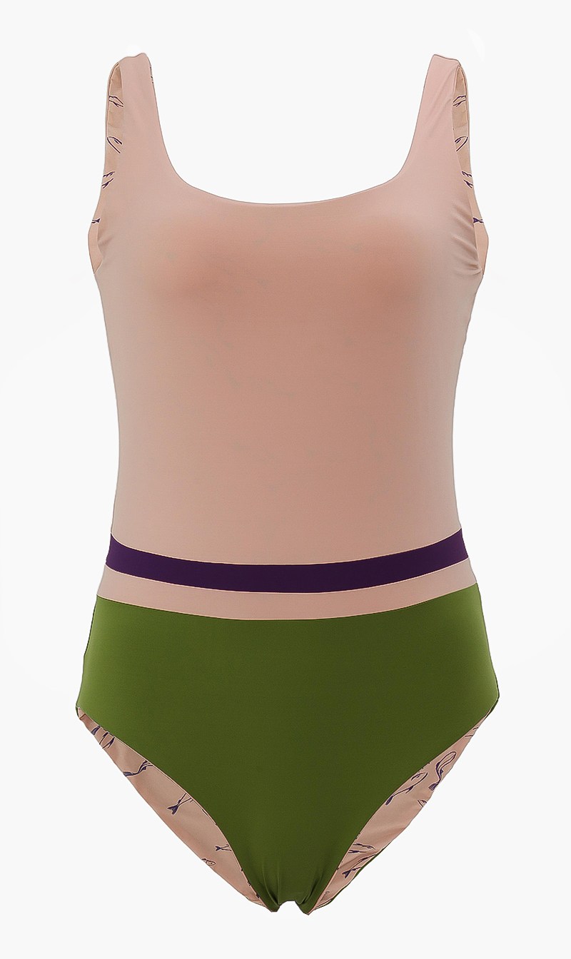 

Printed One Piece Swimsuit, Pink