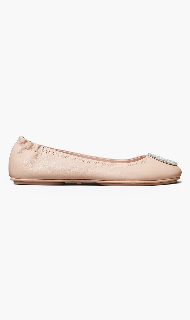 

Tory Burch Pink Minnie Travel Ballet Pave for Women | The Deal Outlet