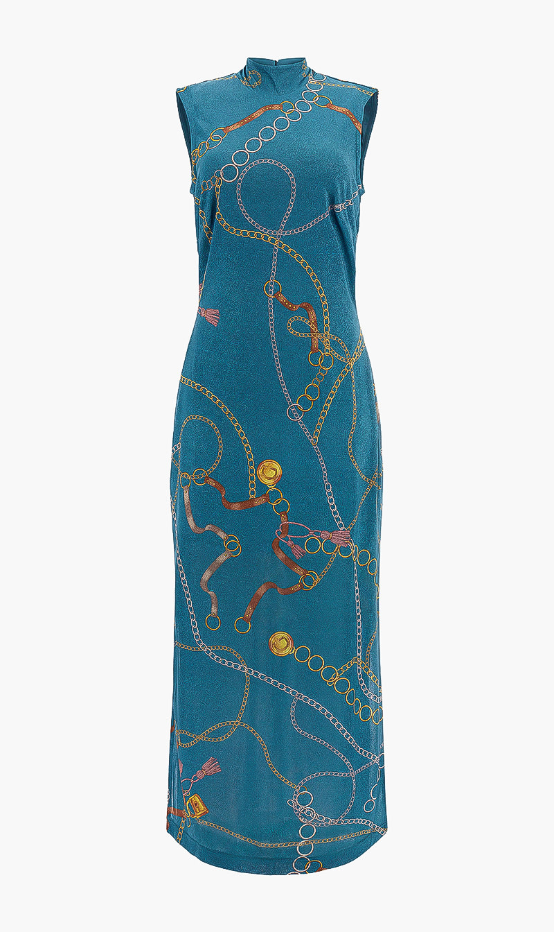 

Audrine Lurex Dress, Blue