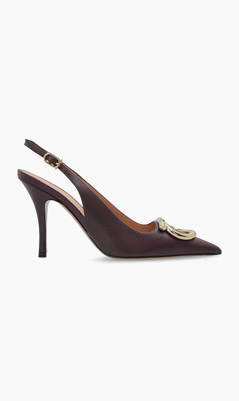 Ferragamo Red Maxi Gancini Slingback Pumps for Women