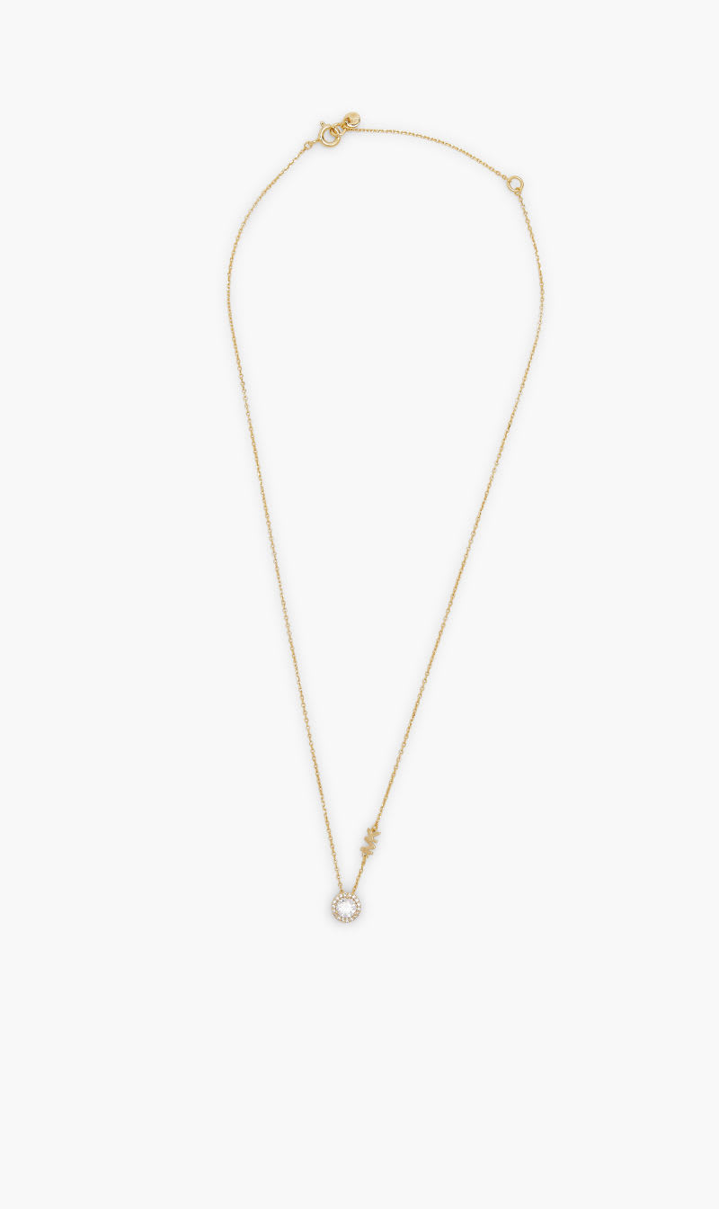 

Michael Kors Gold Pave Halo Necklace Gold for Women | The Deal Outlet