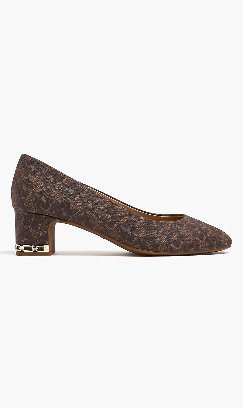 

Michael Kors Brown June Flex Mid Pump for Women | The Deal Outlet