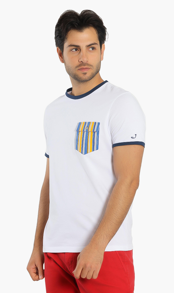 

Striped Pocket T-shirt, White