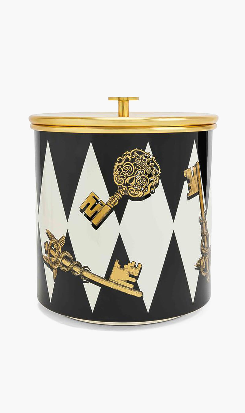 

Fornasetti Others Fst Ice Bucket Chiavi Gold And Rombi Blackwhite | The Deal Outlet