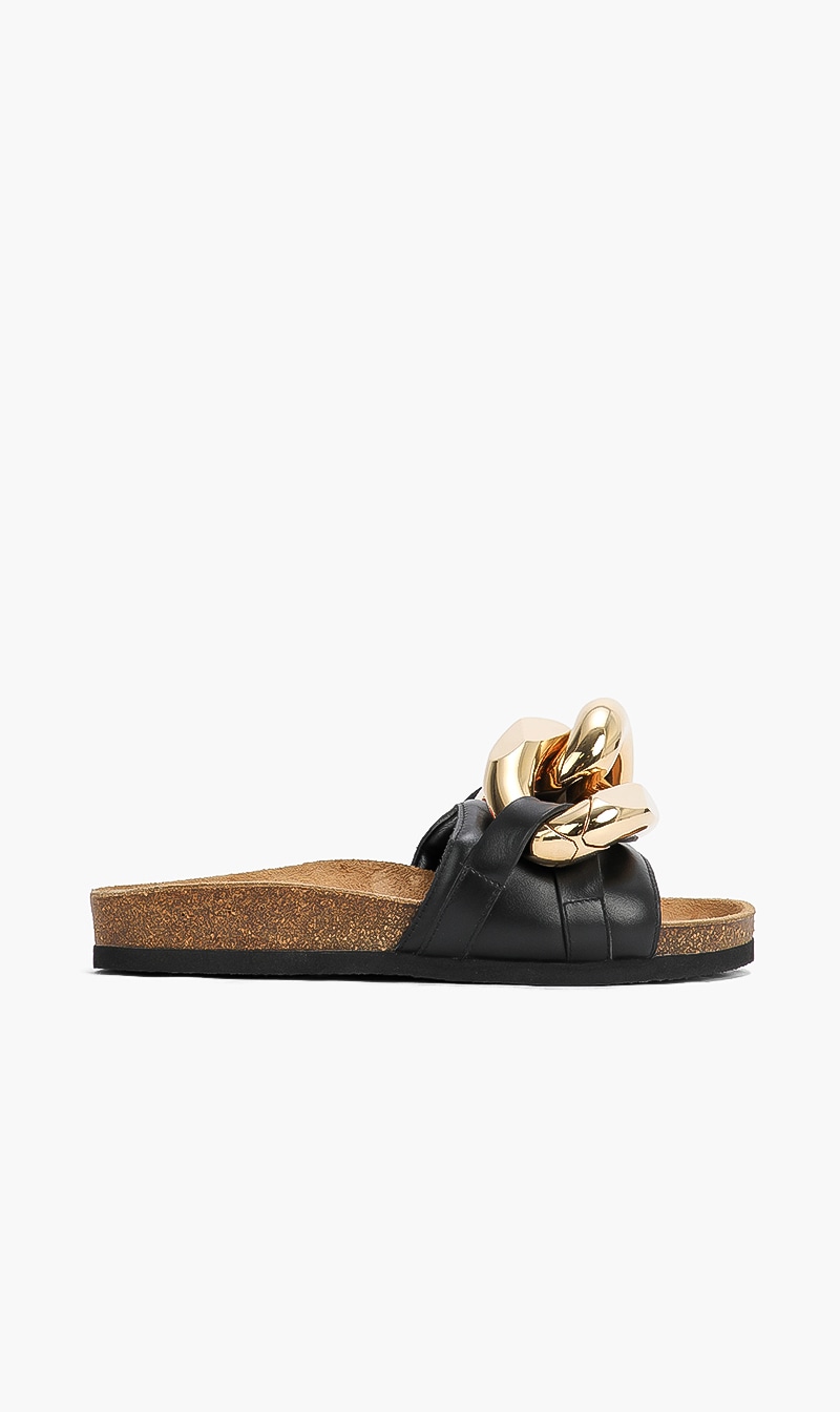

Calf Chain Flats, Black