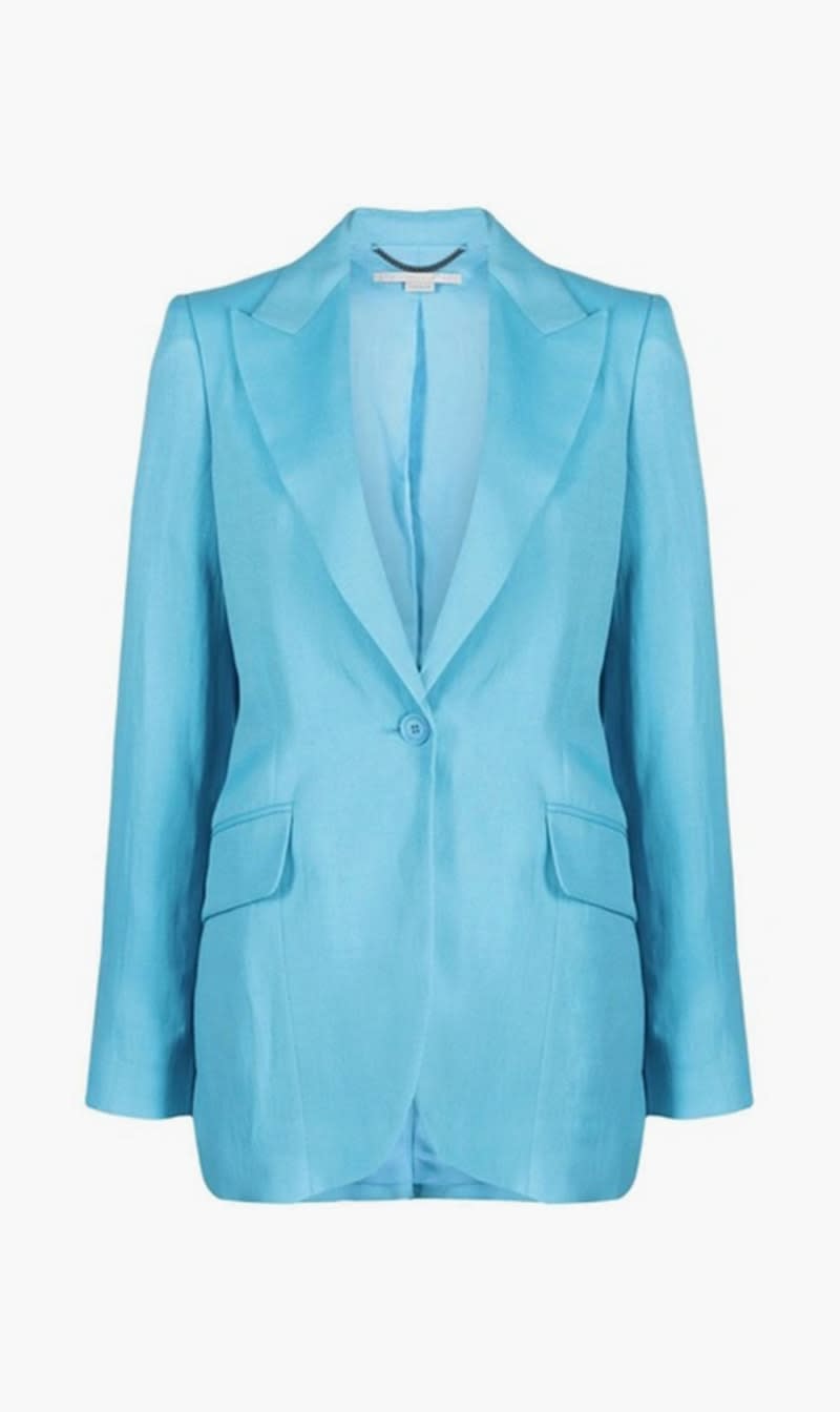 

Stella Mc Cartney Blue One Button Blazer for Women | The Deal Outlet