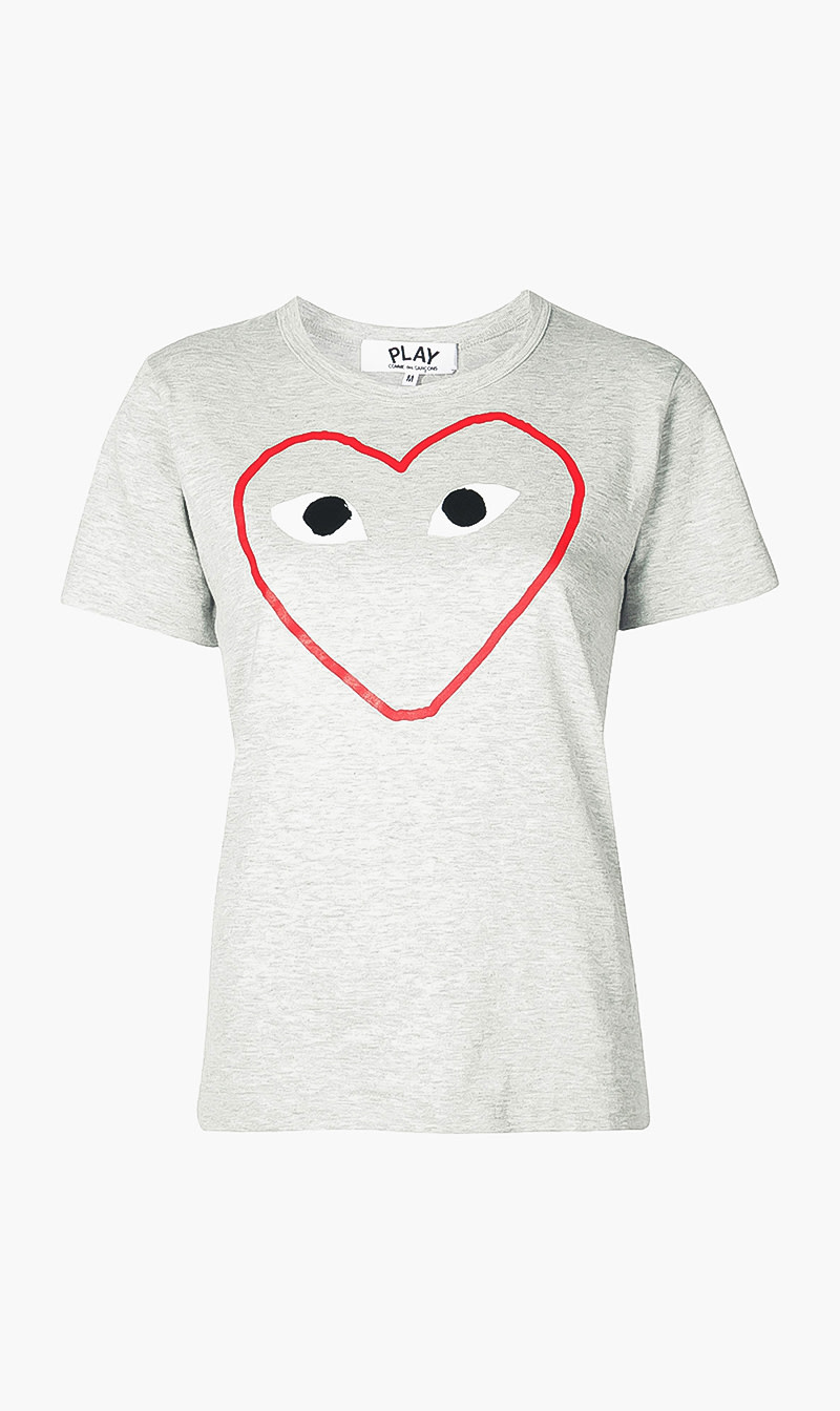 

Heart Logo Print T-shirt, Grey