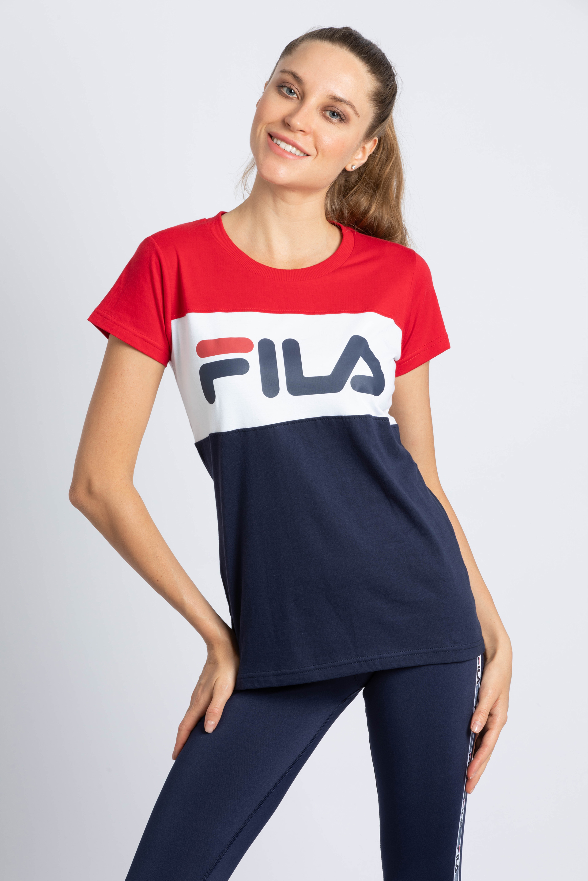 

Fila anna colorblock t-shirt | the deal outlet, Red