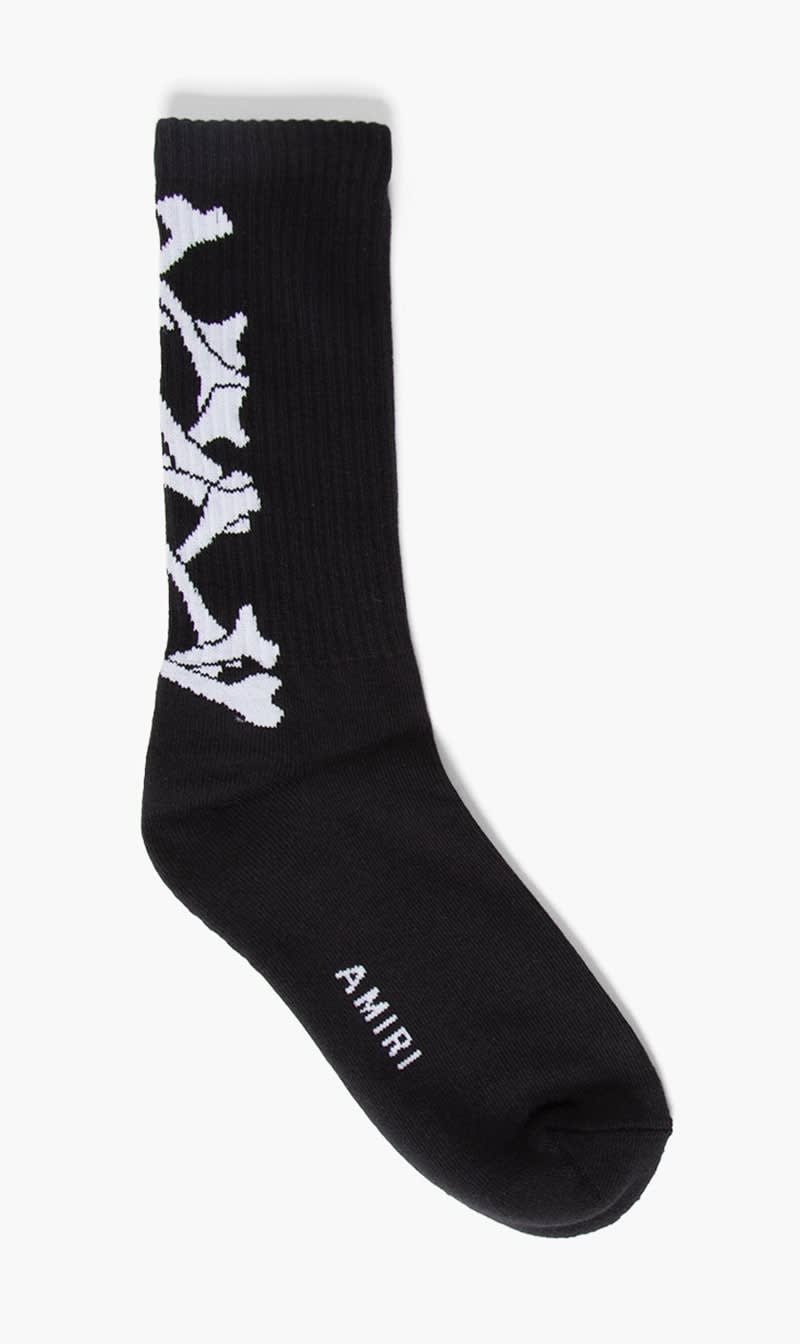 

Amiri Black Stacked Bones Socks for Men | The Deal Outlet