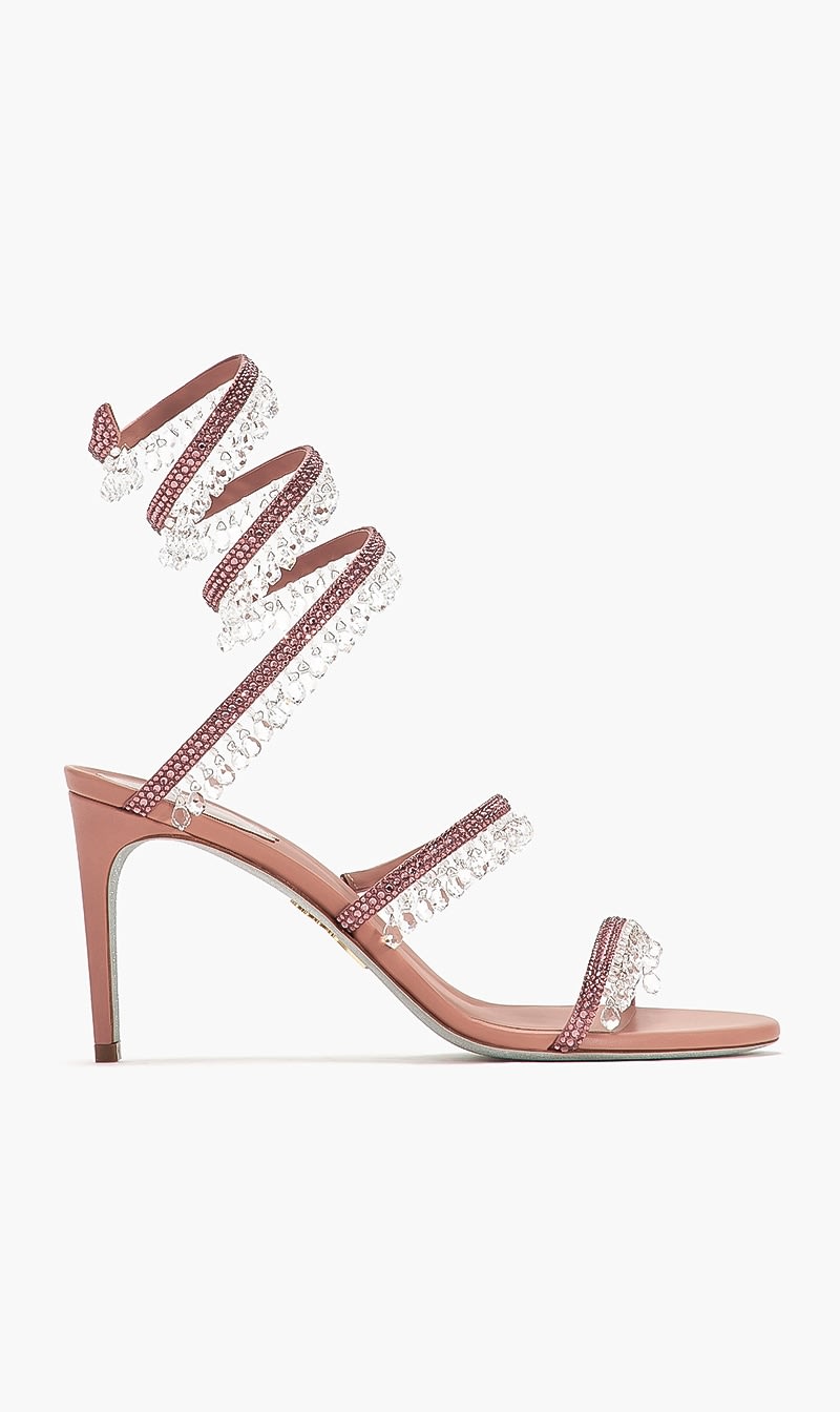 

Rene Caovilla Pink Phard Satinblush Rose Strass for Women | The Deal Outlet