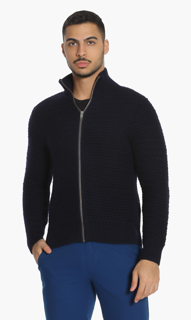 

Lacoste Zipped Wool Cardigan