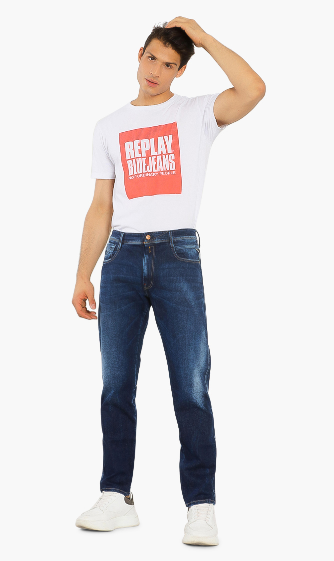 

Anbass Power Stretch Jeans, Blue