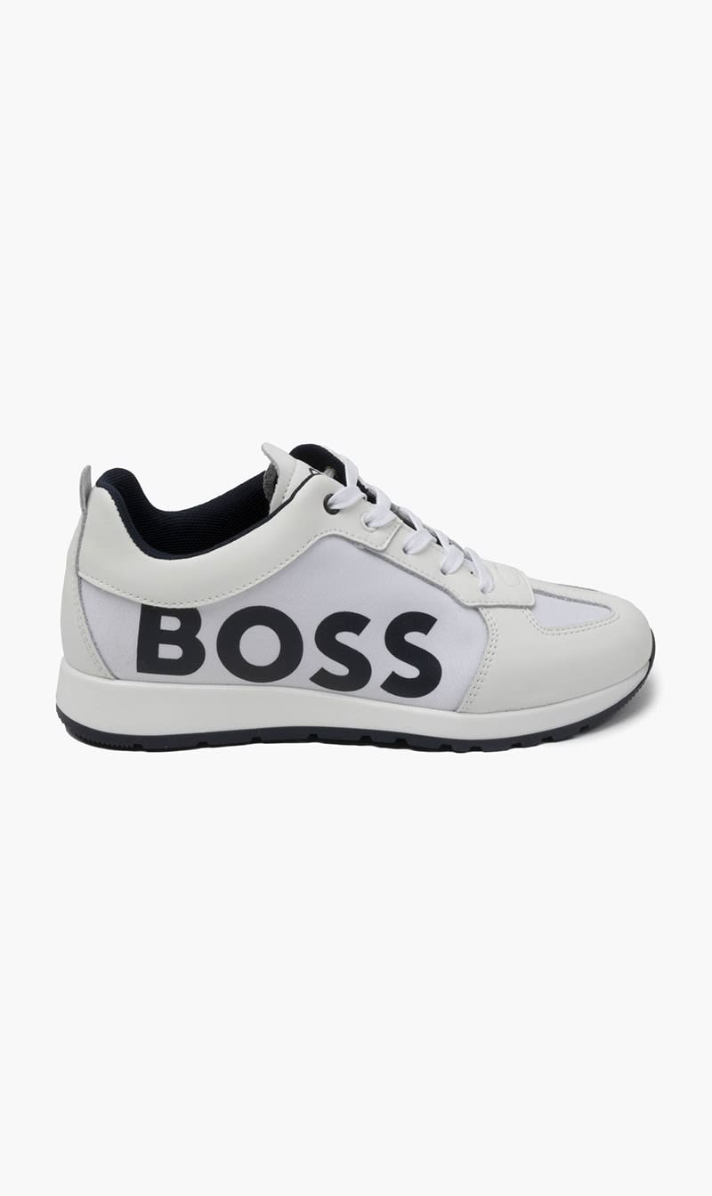 

Hugo Boss White Logo Trainers for Boys | The Deal Outlet