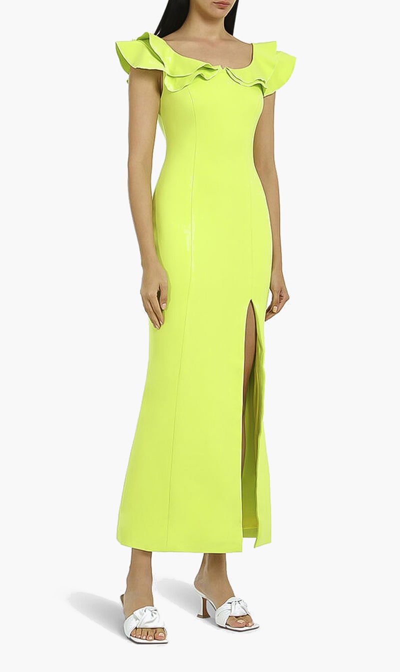 

Elliatt Green Ruffle Detail Maxi Dress for Women | The Deal Outlet