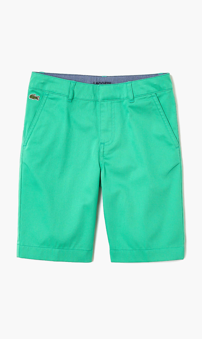 

Lacoste Green Stretch Cotton Bermudas for Boys | The Deal Outlet