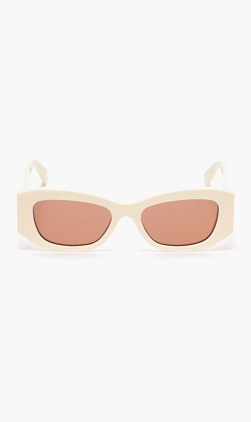 Bvlgari White Roma Geometric Sunglasses for Women