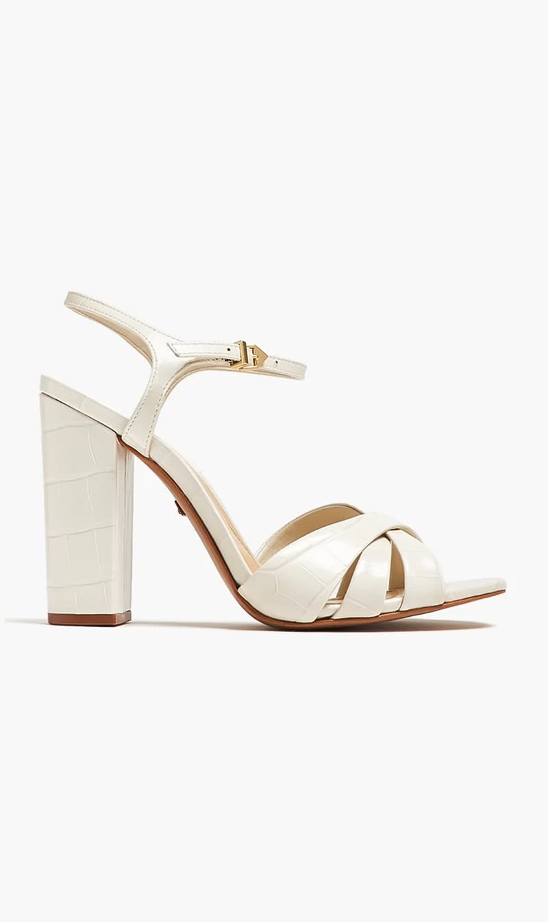 

Schutz White Calc-ssm Wide Croco Pearl for Women | The Deal Outlet