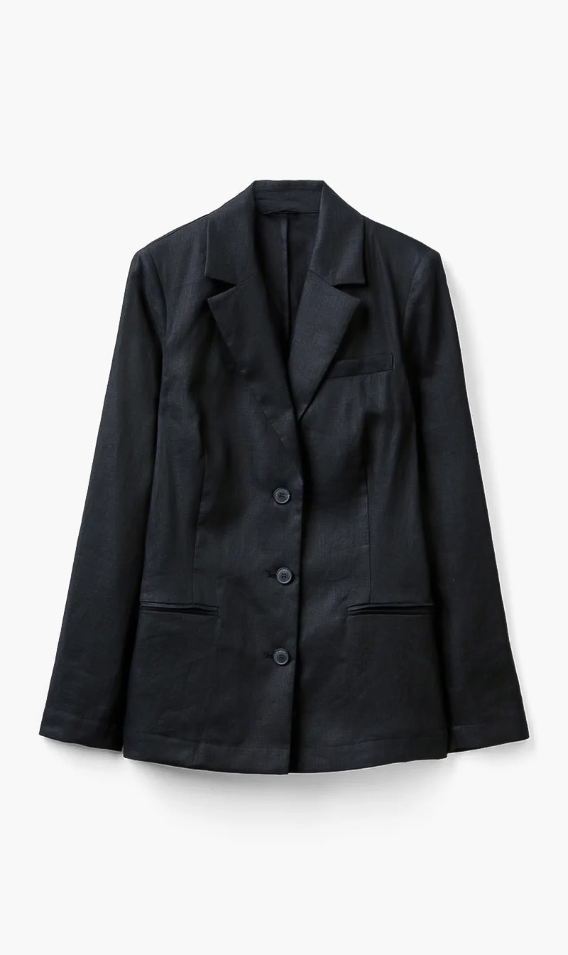 Black United Colors Of Benetton Pink Pure Linen Blazer for Women