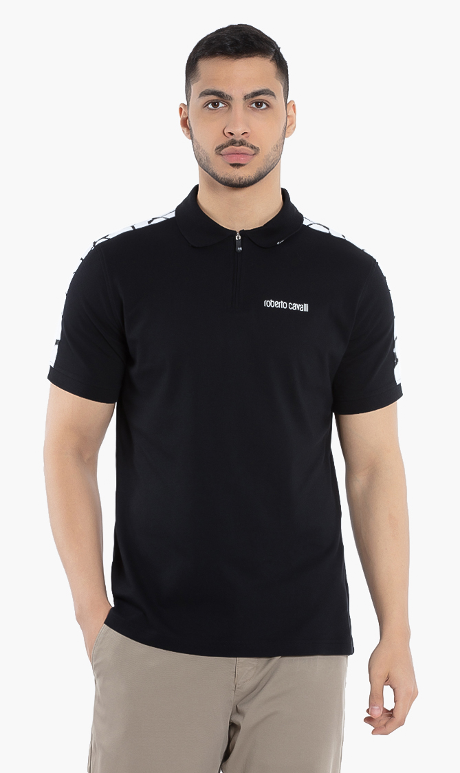 

Roberto Cavalli Zipped Cotton Polo Shirt