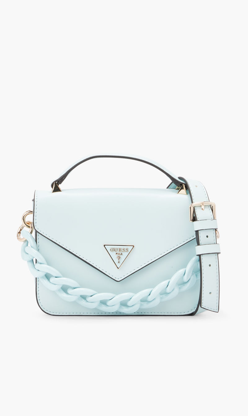 

Guess Blue Corina Mini Top Handle Flap for Women | The Deal Outlet