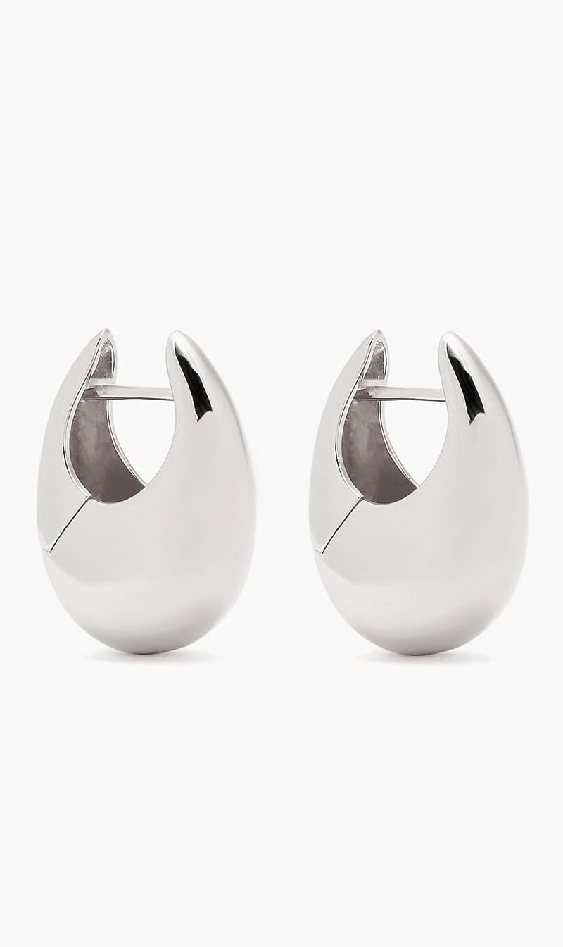 Annika Inez Silver Sloping Hinge Hoops for Women