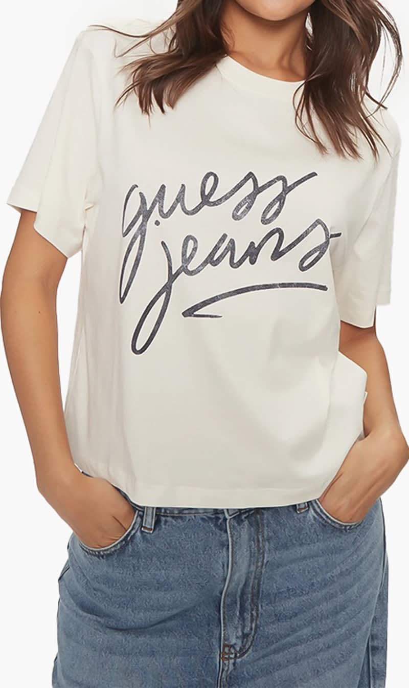 

Guess Beige Gj Ss Cn Boxy Italic - Organic Cotton 160gsm for Women | The Deal Outlet