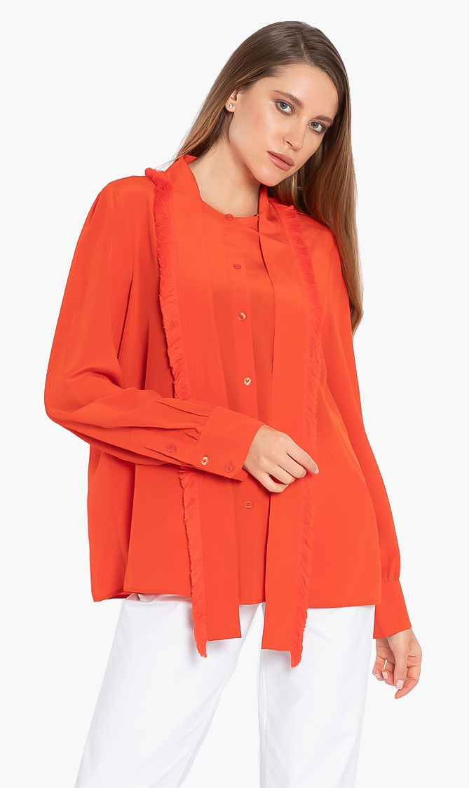Tory Burch Fringe Bow Blouse
