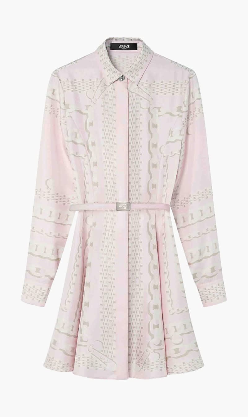 

Versace Pink Dress Versace Treasure Foulard On Silk Twill for Women | The Deal Outlet