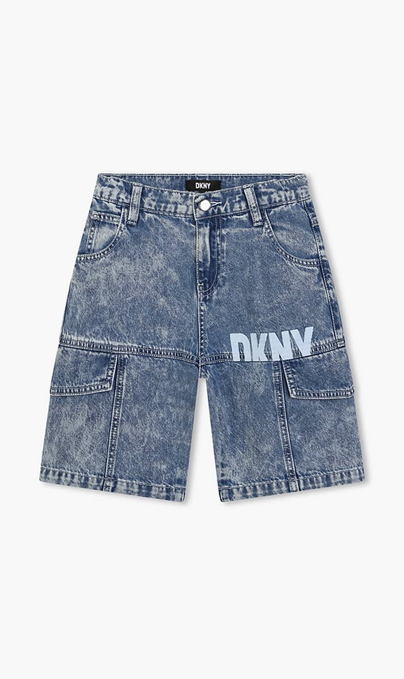 

Dkny Blue Logo Print Denim Shorts for Boys | The Deal Outlet