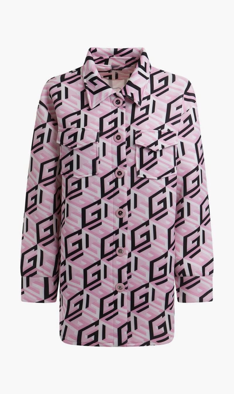 

Guess Pink Emilee Scuba Shirt Dress for Women | The Deal Outlet