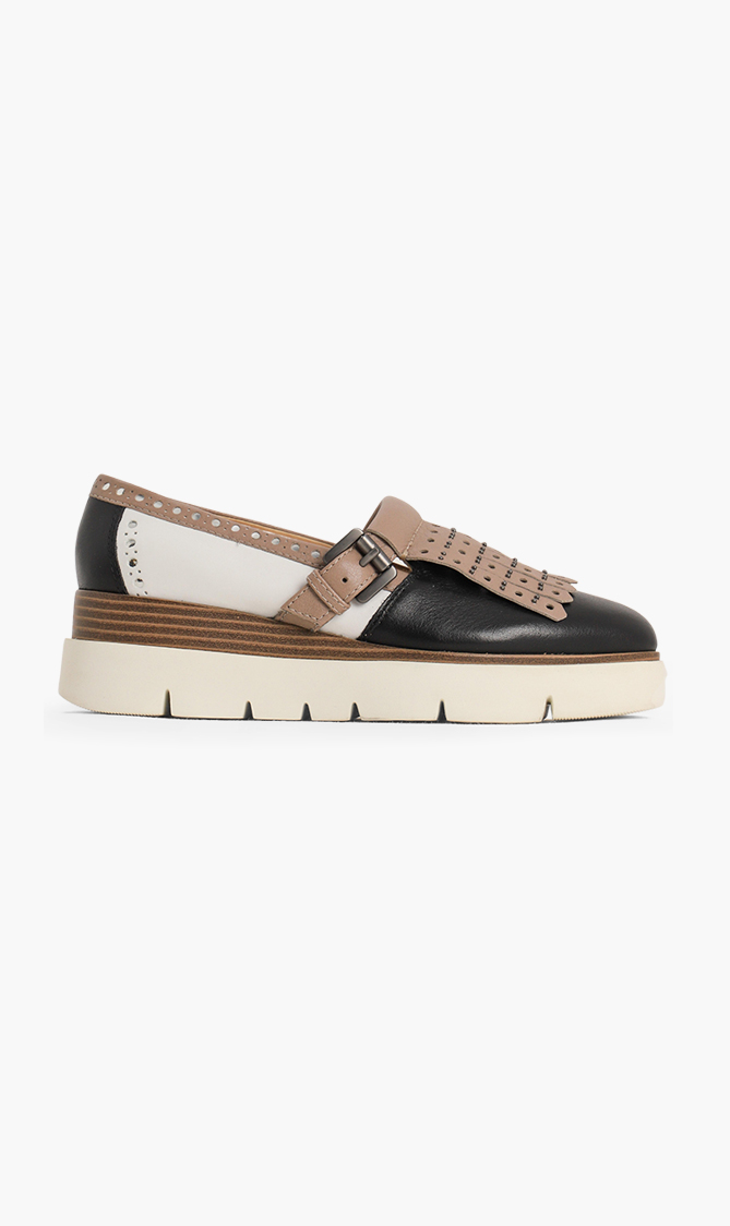 

Kattilou Colorblock Leather Slip-on, Black