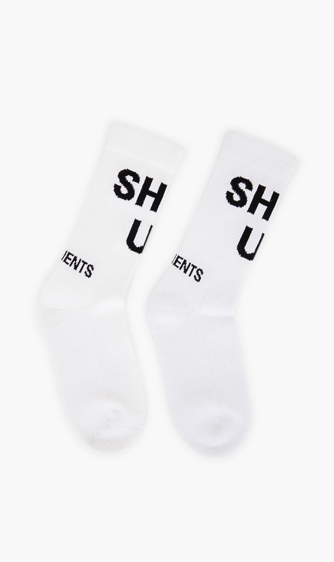 

Vetements Shut Up Print Socks