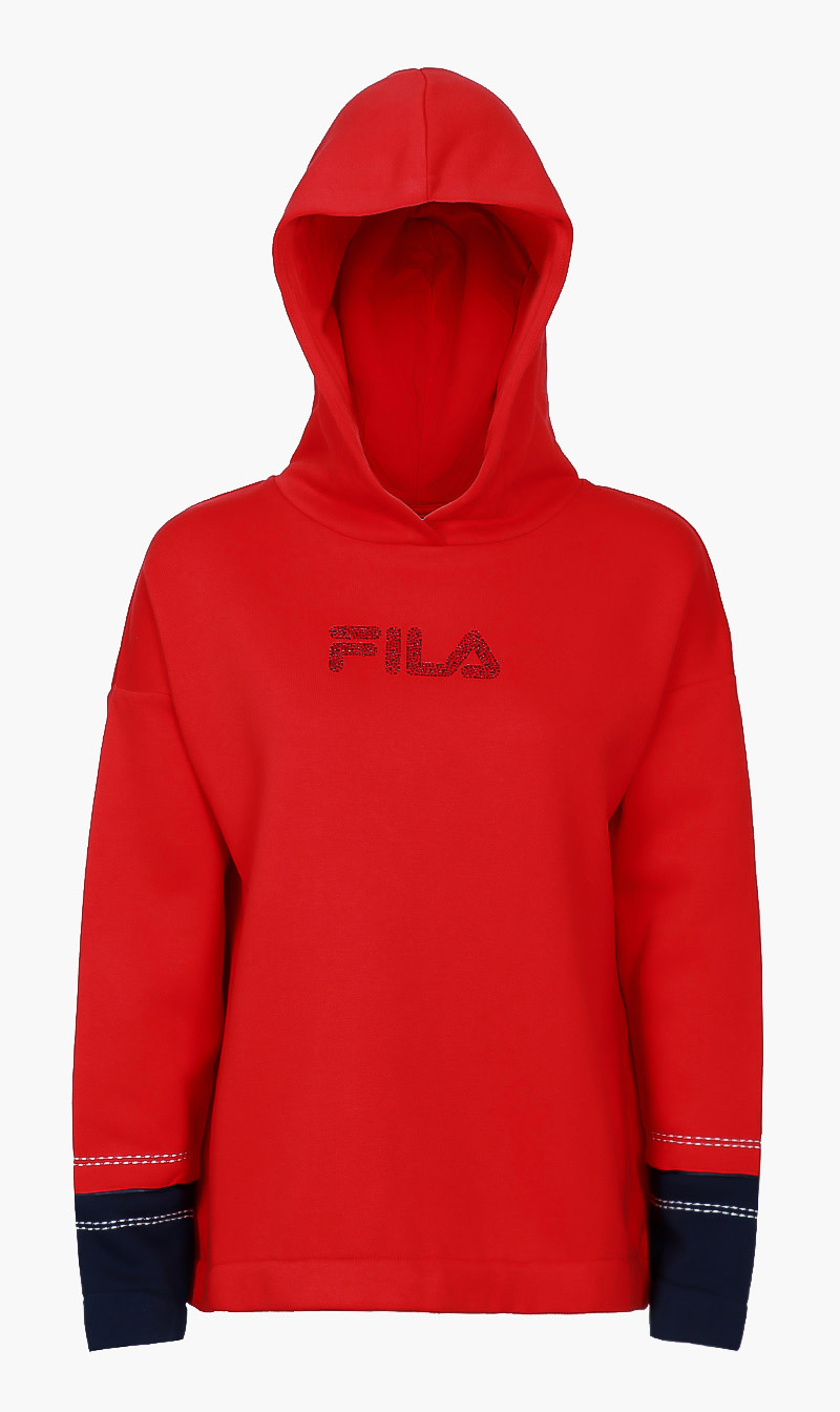 

Colorblock Hoodie Zip, Red