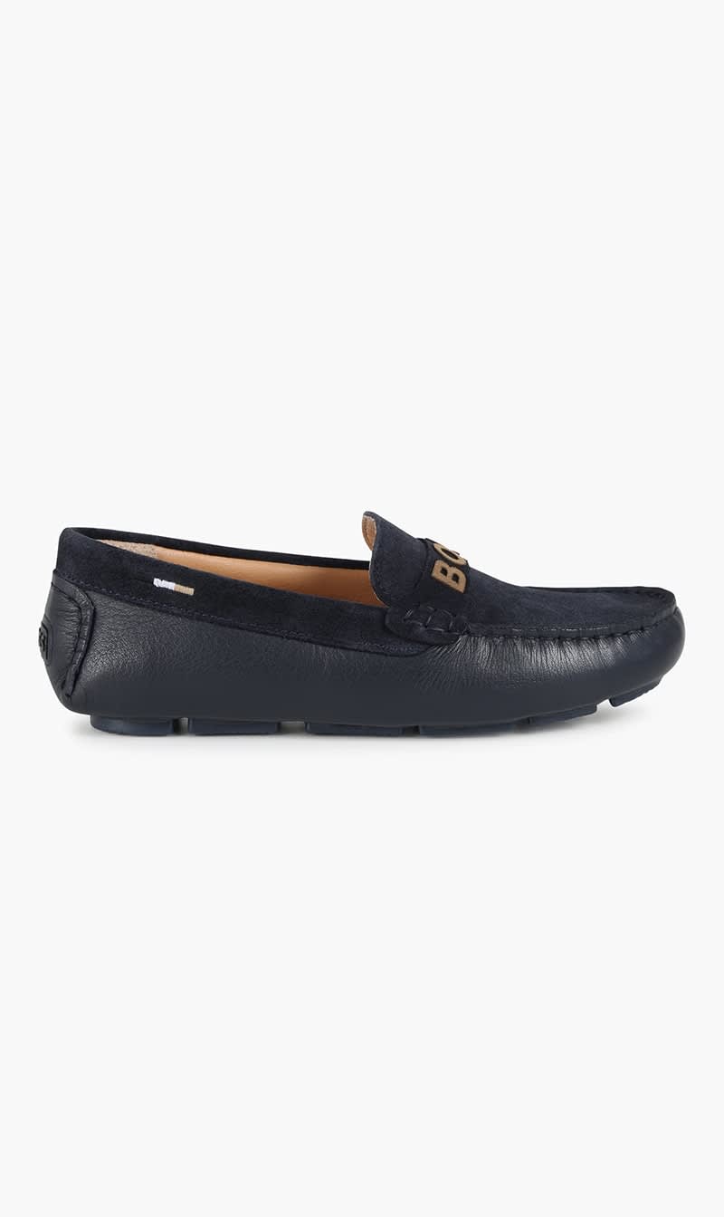 

Hugo Boss Blue Suede Loafers for Boys | The Deal Outlet